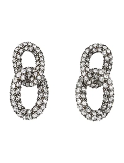 Isabel Marant Crystal-embellished Double Drop Earrings 4.5 Cm In Silver