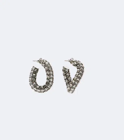 Isabel Marant Crystal-embellished Hoop Earrings In White
