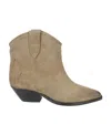 Isabel Marant Taupe Brown Calf Leather Texano Style Boots In Nude