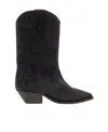 Isabel Marant Ankle Boots In Luxurious Calf Velvet Leather With Sleek Design And Quality Finish In Black