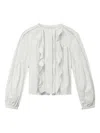 Isabel Marant Cubraly Lace-trimmed Ruffled Pintucked Cotton-poplin Blouse