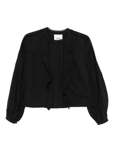 Isabel Marant Cubraly Ruffled Shirt In Black