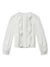 Isabel Marant Cubraly Lace-trimmed Ruffled Pintucked Cotton-poplin Blouse In White