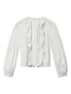 Isabel Marant Cubraly Lace-trimmed Ruffled Pintucked Cotton-poplin Blouse In White