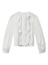 Isabel Marant Cubraly Lace-trimmed Ruffled Pintucked Cotton-poplin Blouse In White