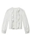 Isabel Marant Cubraly Lace-trimmed Ruffled Pintucked Cotton-poplin Blouse In White