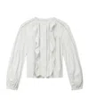 Isabel Marant Cubraly Lace-trimmed Ruffled Pintucked Cotton-poplin Blouse In White