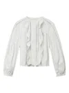Isabel Marant Cubraly Lace-trimmed Ruffled Pintucked Cotton-poplin Blouse In Multi