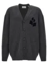 Isabel Marant Logo-intarsia Cardigan In Gray