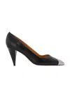 Isabel Marant Palda Black Pumps With Metallic Toe Cap In Black