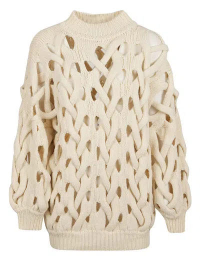 Isabel Marant Woman Sweater Ivory Size 0 Merino Wool, Polyamide In Beige