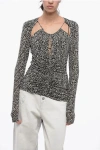 ISABEL MARANT CUT-OUT ABSTRACT MOTIF TOP WITH DRAPED DETAILING