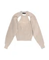Isabel Marant Palma Cut-out Wool-cashmere Sweater In Nude