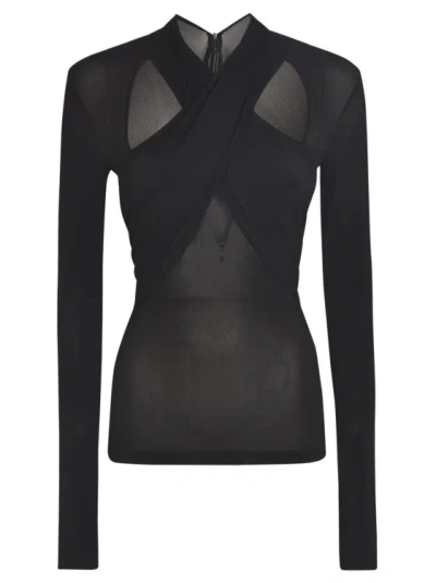 Isabel Marant Cut-out Long-sleeve Top In Black