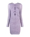 Isabel Marant Mini Dress With Keyhole And Ruched In Purple