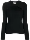 Isabel Marant Cut-out Ribbed Top In Schwarz