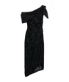 Isabel Marant Cyane Draped Velvet Burnout Bodycon Midi Dress In Black