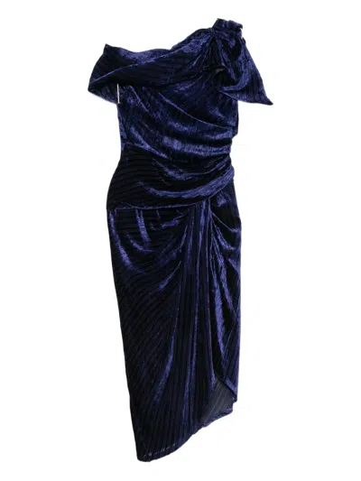 Isabel Marant Women Midnight Blue Velvet Cyane Dress | ModeSens
