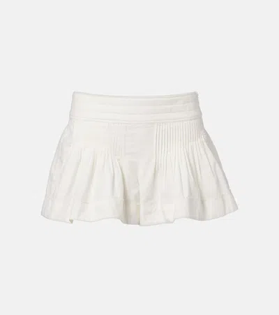 Isabel Marant Cybila Pintucked Cotton Shorts In Neutral