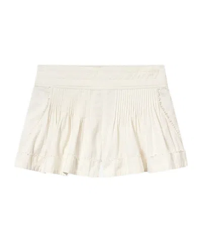 Isabel Marant Cybila Pintucked Cotton Shorts In Neutral