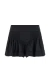 Isabel Marant Cybila Cotton Pintuck Shorts In Black