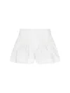 Isabel Marant Cybila Pintucked Cotton Shorts In White