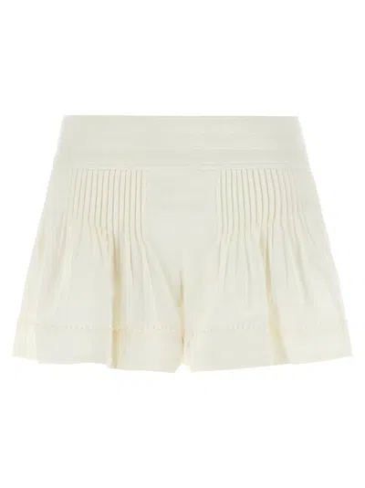 Isabel Marant Cybila Pintucked Cotton Shorts In Neutral