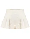 Isabel Marant Cybila Pintucked Cotton Shorts In Neutral