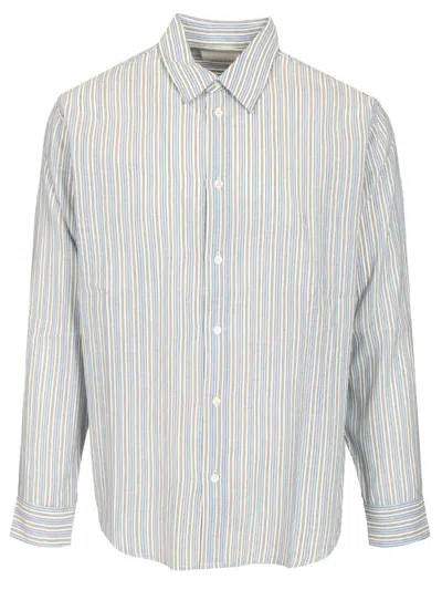 Isabel Marant Cybilio Waffle Striped Shirt In Blue
