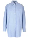 Isabel Marant Logo-embroidered Striped Shirt In Blue