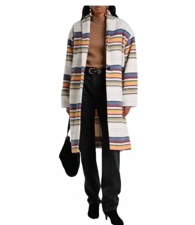 Isabel Marant Daby Striped Wool Blend Coat In Multicolor