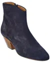 Isabel Marant Dacken Suede Bootie In Blue