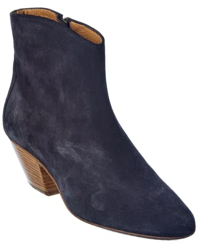 Isabel Marant Dacken Suede Bootie In Blue