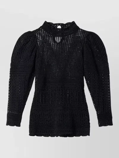 ISABEL MARANT DAHARA COTTON KNIT SWEATER HIGH NECK
