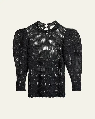 Isabel Marant Dahara Open-knit Top In Black