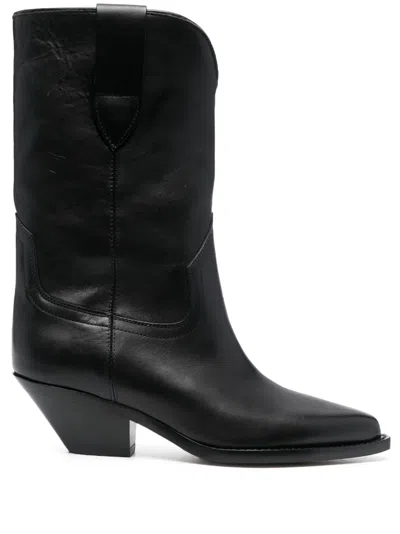 Isabel Marant Dahope 50mm Leather Cowboy Boots In Black