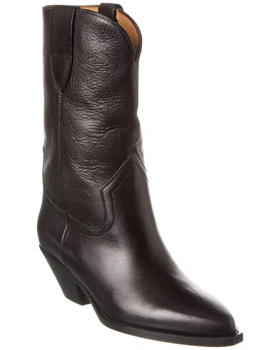 Isabel Marant Dahope Leather Cowboy Boot In Black
