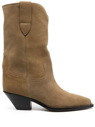 Isabel Marant Dahope Suede Boots In Brown