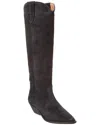 Isabel Marant Denvee Suede Cowboy Boots In Black