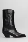 ISABEL MARANT DAHOPE TEXAN BOOTS IN BLACK LEATHER