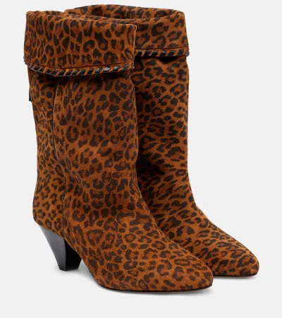 Isabel Marant Dalby 55 Leopard-print Suede Ankle Boots