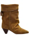 Isabel Marant Cuban Heel Mid-calf Boots With Tassel Detail In Brown