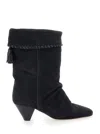 Isabel Marant Dalby Black Boots With Pointed Toe And Tassel Fringe In Suede Woman In Black