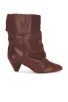 Isabel Marant Dalby Leather Ankle Boots In Brown