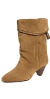 Isabel Marant Dalby Tasseled Leather-trimmed Suede Ankle Boots In Sepia