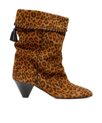 Isabel Marant Dalby Draped Suede Leather Boots