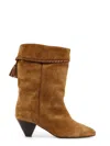 Isabel Marant Dalby Tasseled Leather-trimmed Suede Ankle Boots In Brown