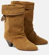 Isabel Marant Dalby Tasseled Leather-trimmed Suede Ankle Boots In Brown