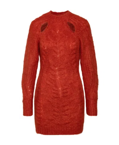 Isabel Marant Dalima Cable Short Dress In Red