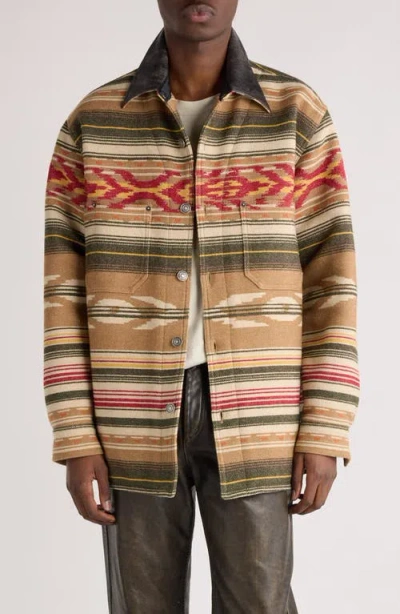 Isabel Marant Dalton Wool Blend Shirt Jacket In Camel